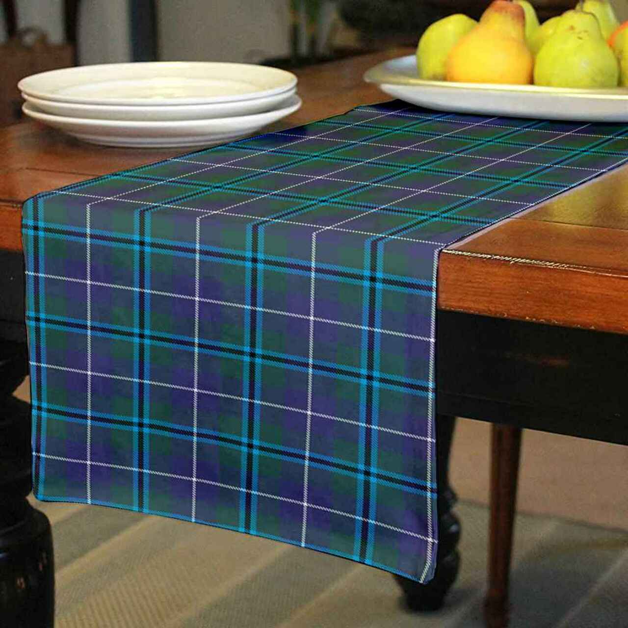Clan Douglas Modern Tartan Table Runner Cotton QV61 Douglas Modern Tartan Tartan Table Runner   