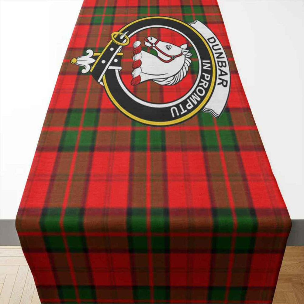 Clan Dunbar Tartan Crest Table Runner Cotton ZE80 Dunbar Tartan Tartan Table Runner   