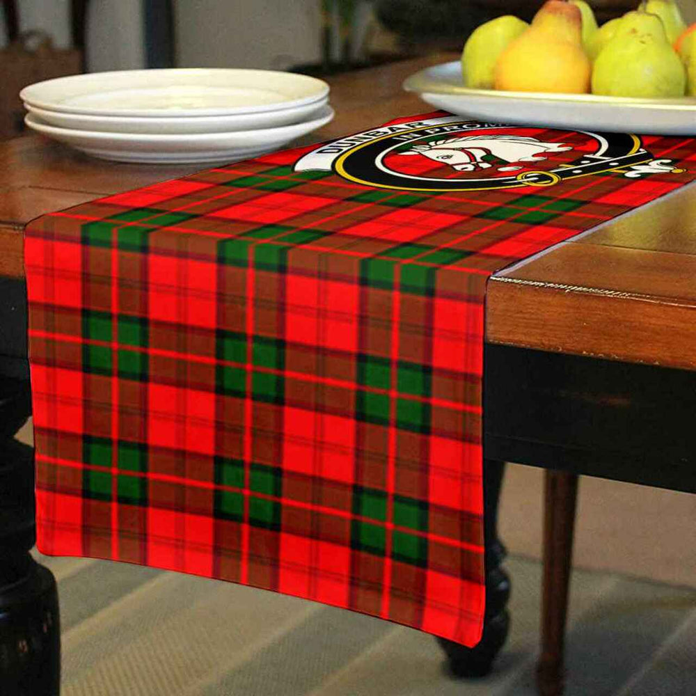 Clan Dunbar Tartan Crest Table Runner Cotton ZE80 Dunbar Tartan Tartan Table Runner   