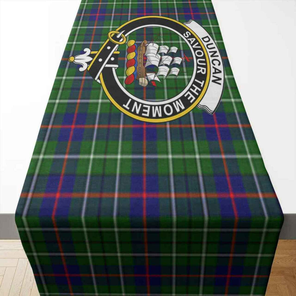 Clan Duncan Tartan Crest Table Runner Cotton JA63 Duncan Tartan Tartan Table Runner   