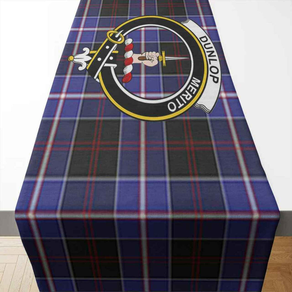 Clan Dunlop Tartan Crest Table Runner Cotton XM25 Dunlop Tartan Tartan Table Runner   
