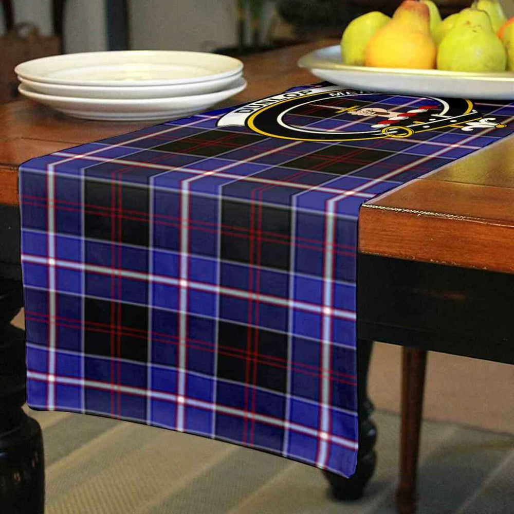 Clan Dunlop Tartan Crest Table Runner Cotton XM25 Dunlop Tartan Tartan Table Runner   