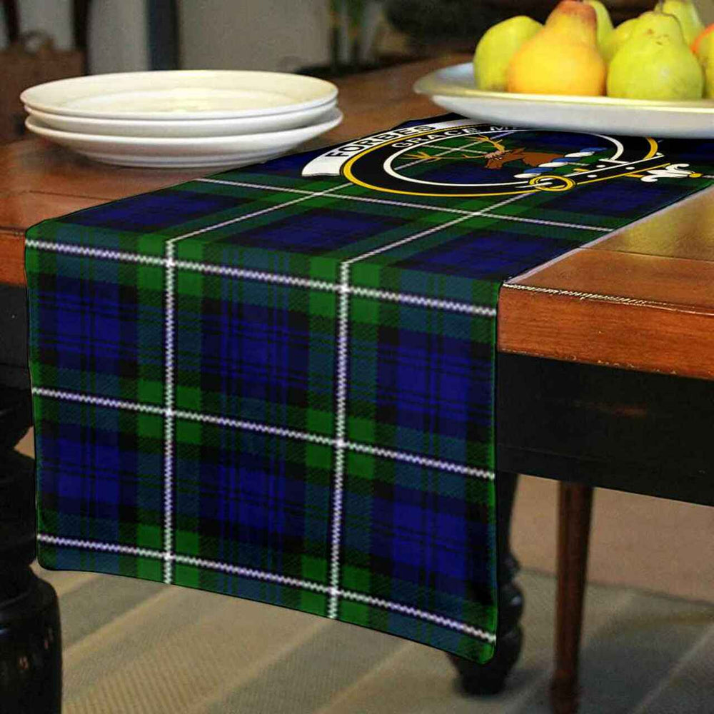 Clan Forbes Tartan Crest Table Runner Cotton KZ39 Forbes Tartan Tartan Table Runner   