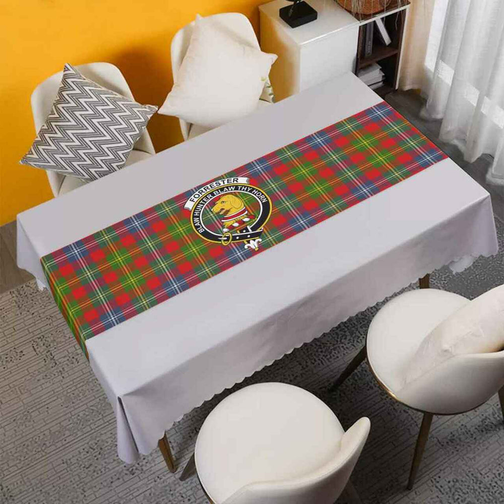 Clan Forrester Tartan Crest Table Runner Cotton SV49 Forrester Tartan Tartan Table Runner   