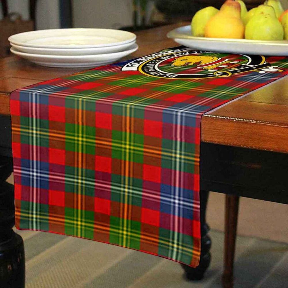 Clan Forrester Tartan Crest Table Runner Cotton SV49 Forrester Tartan Tartan Table Runner   