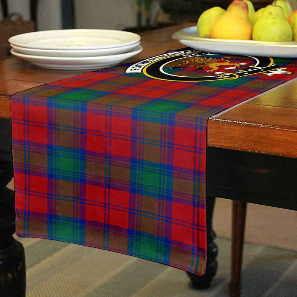 Clan Fotheringham Tartan Crest Table Runner Cotton UO23 Fotheringham Tartan Tartan Table Runner   