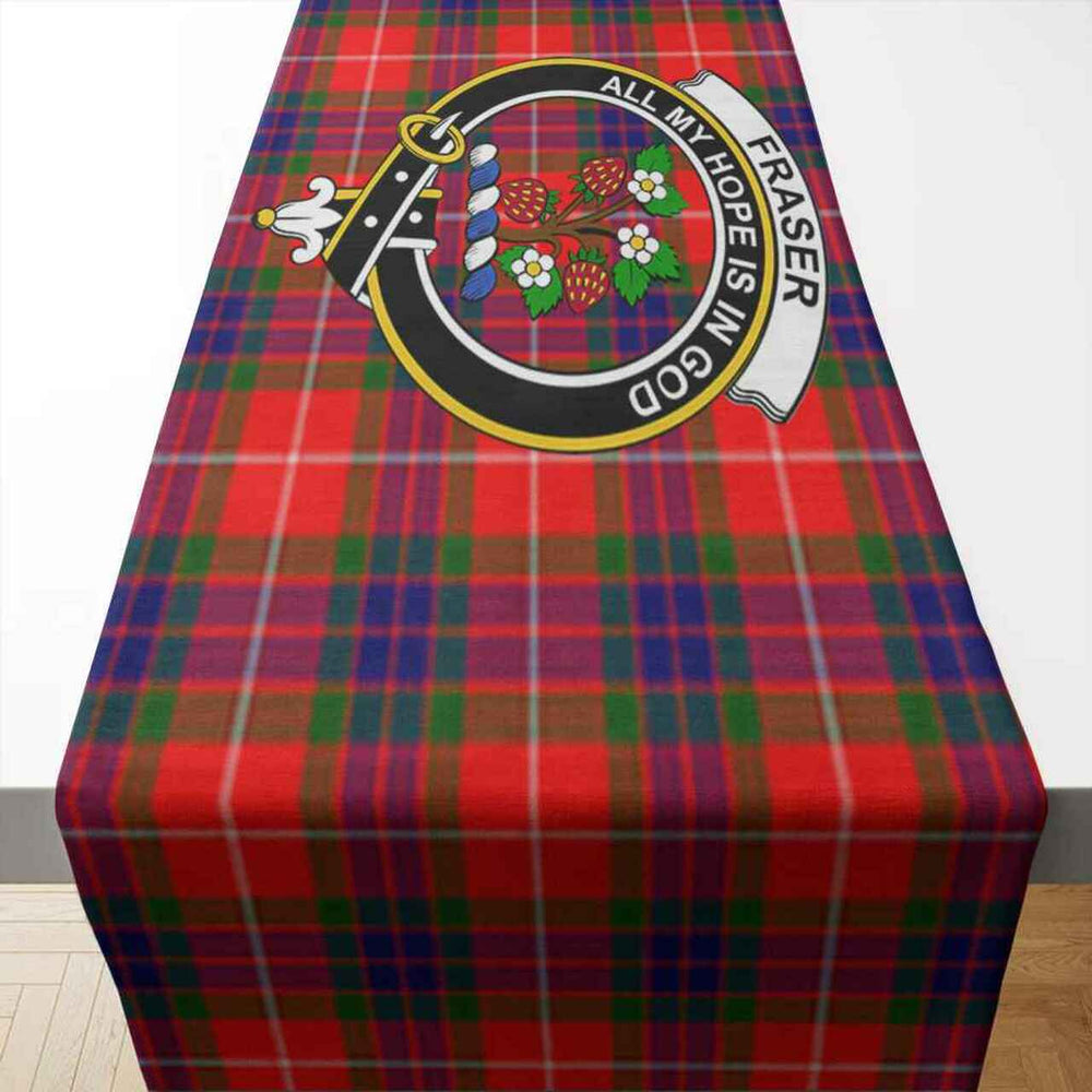 Clan Fraser Tartan Crest Table Runner Cotton PI80 Fraser Tartan Tartan Table Runner   