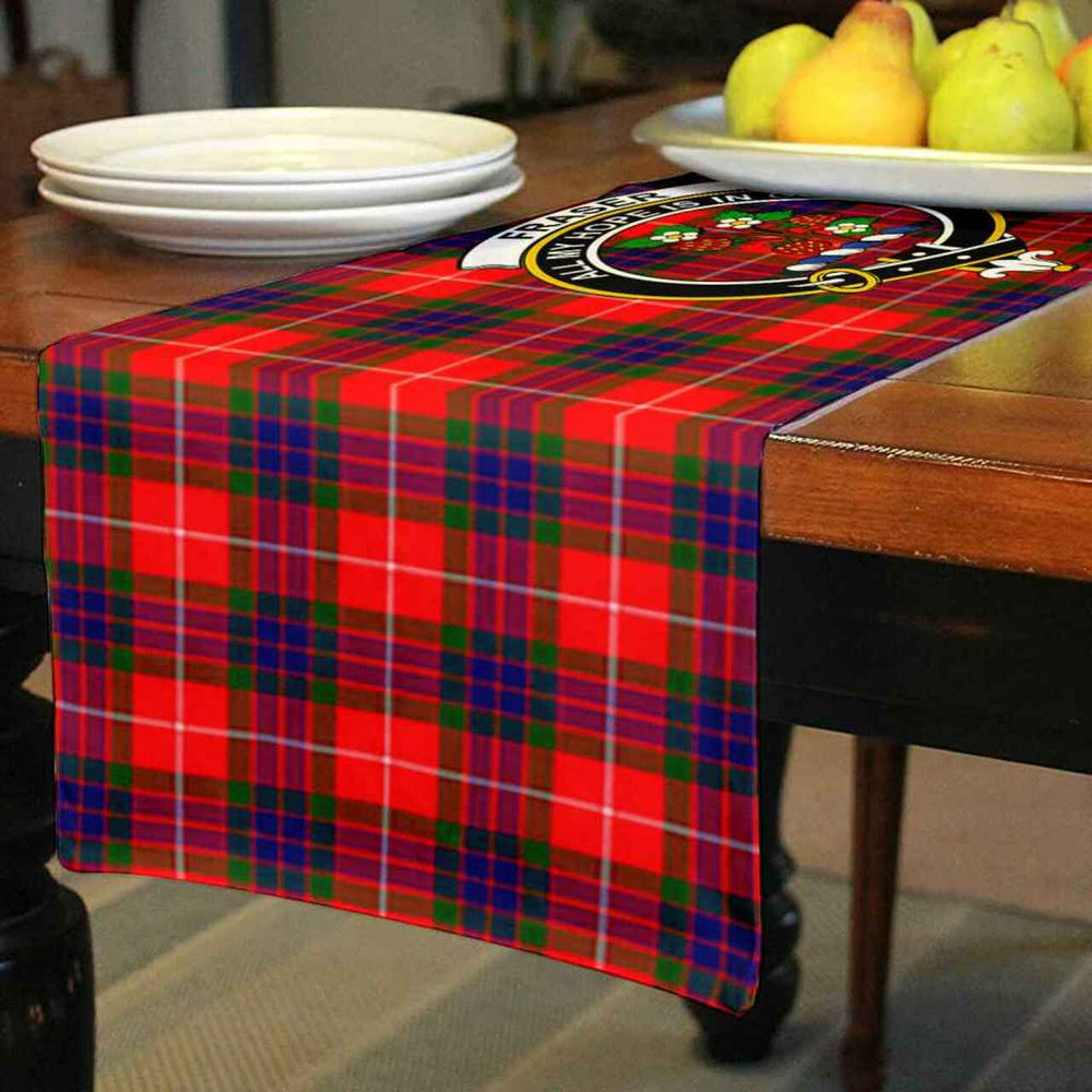 Clan Fraser Tartan Crest Table Runner Cotton PI80 Fraser Tartan Tartan Table Runner   