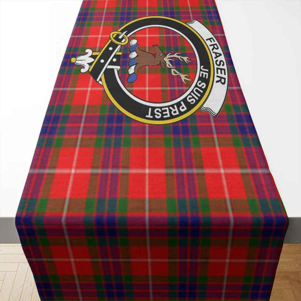 Clan Fraser (of Lovat) Tartan Crest Table Runner Cotton ZQ51 Fraser (of Lovat) Tartan Tartan Table Runner   