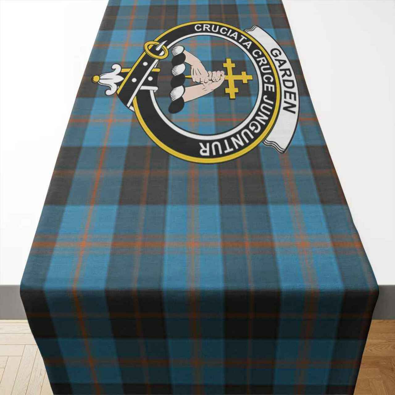 Clan Garden Tartan Crest Table Runner Cotton ZG81 Garden Tartan (Clan Garden) Tartan Table Runner   