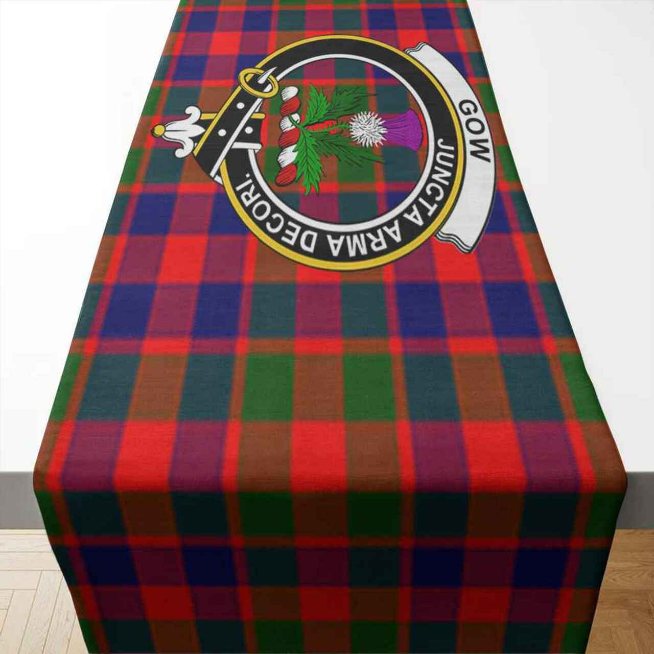 Clan Gow (of Skeoch) Tartan Crest Table Runner Cotton YD16 Gow (of Skeoch) Tartan Tartan Table Runner   