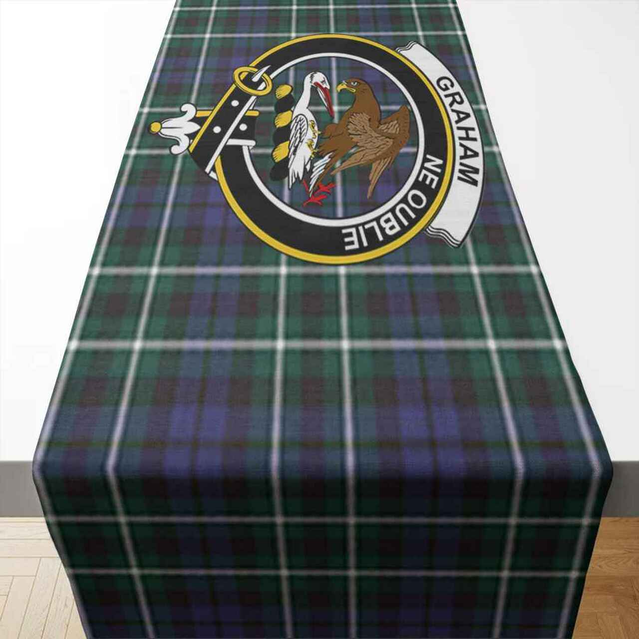 Clan Graham Tartan Crest Table Runner Cotton AC84 Graham Tartan Tartan Table Runner   