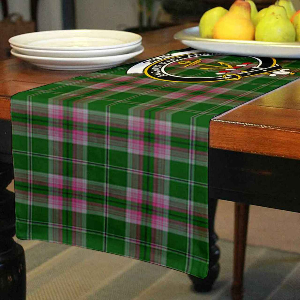 Clan Gray Tartan Crest Table Runner Cotton SC62 Gray Tartan Tartan Table Runner   