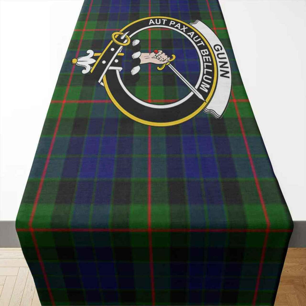 Clan Gunn Tartan Crest Table Runner Cotton IU11 Gunn Tartan Tartan Table Runner   