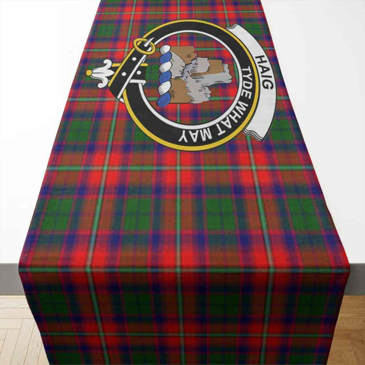 Clan Haig Tartan Crest Table Runner Cotton KW37 Haig Tartan Tartan Table Runner   