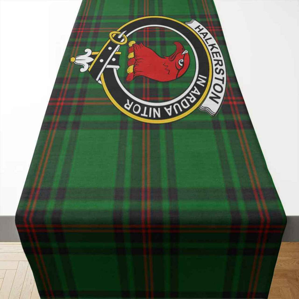 Clan Halkerston Tartan Crest Table Runner Cotton PD15 Halkerston Tartan Tartan Table Runner   