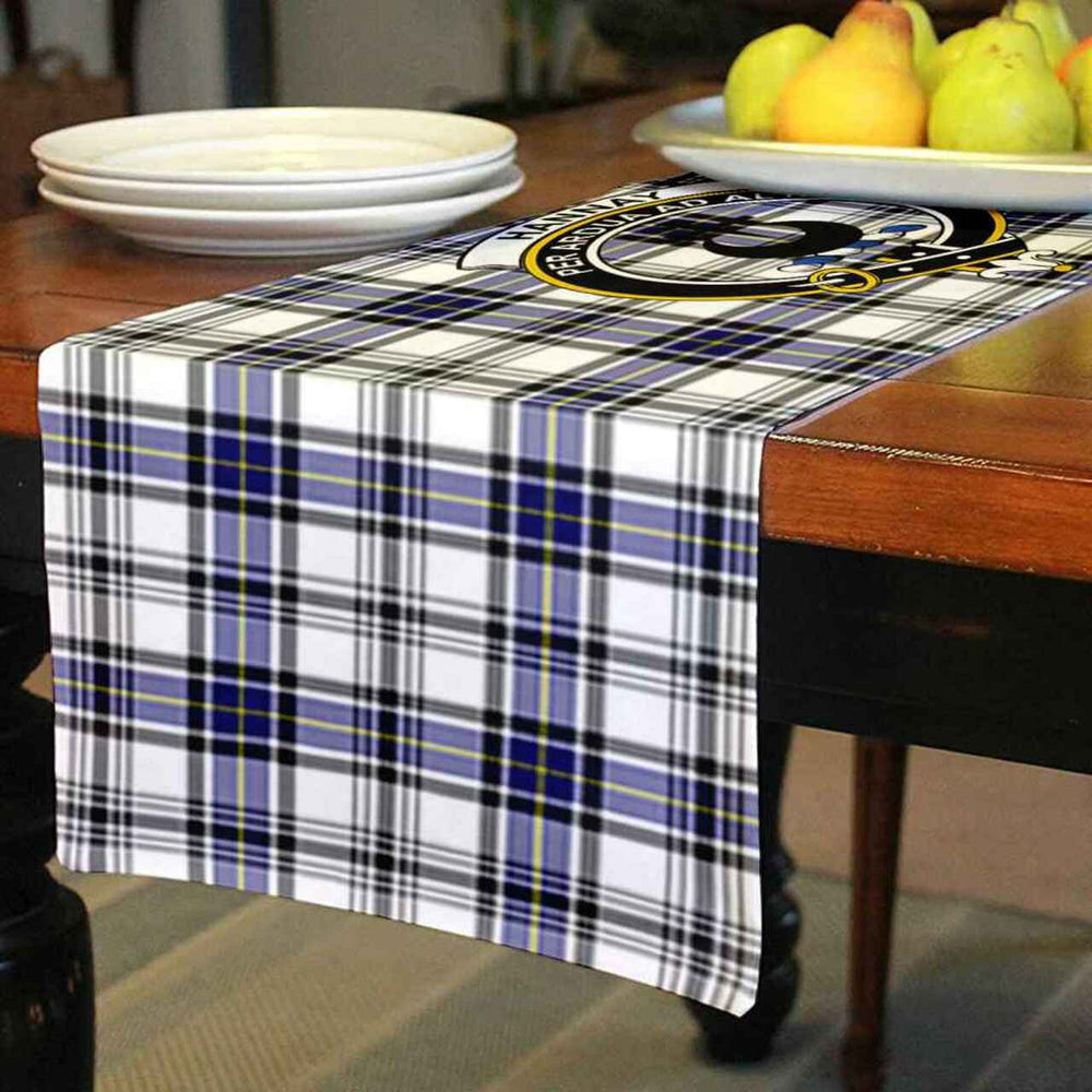 Clan Hannay Tartan Crest Table Runner Cotton KG18 Hannay Tartan Tartan Table Runner   