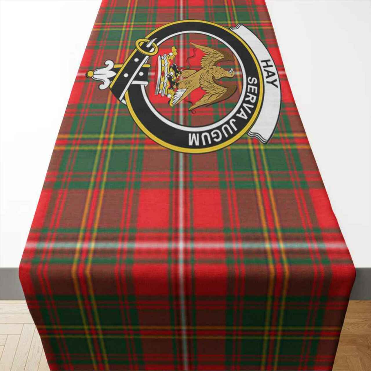 Clan Hay Tartan Crest Table Runner Cotton TP39 Hay Tartan Tartan Table Runner   