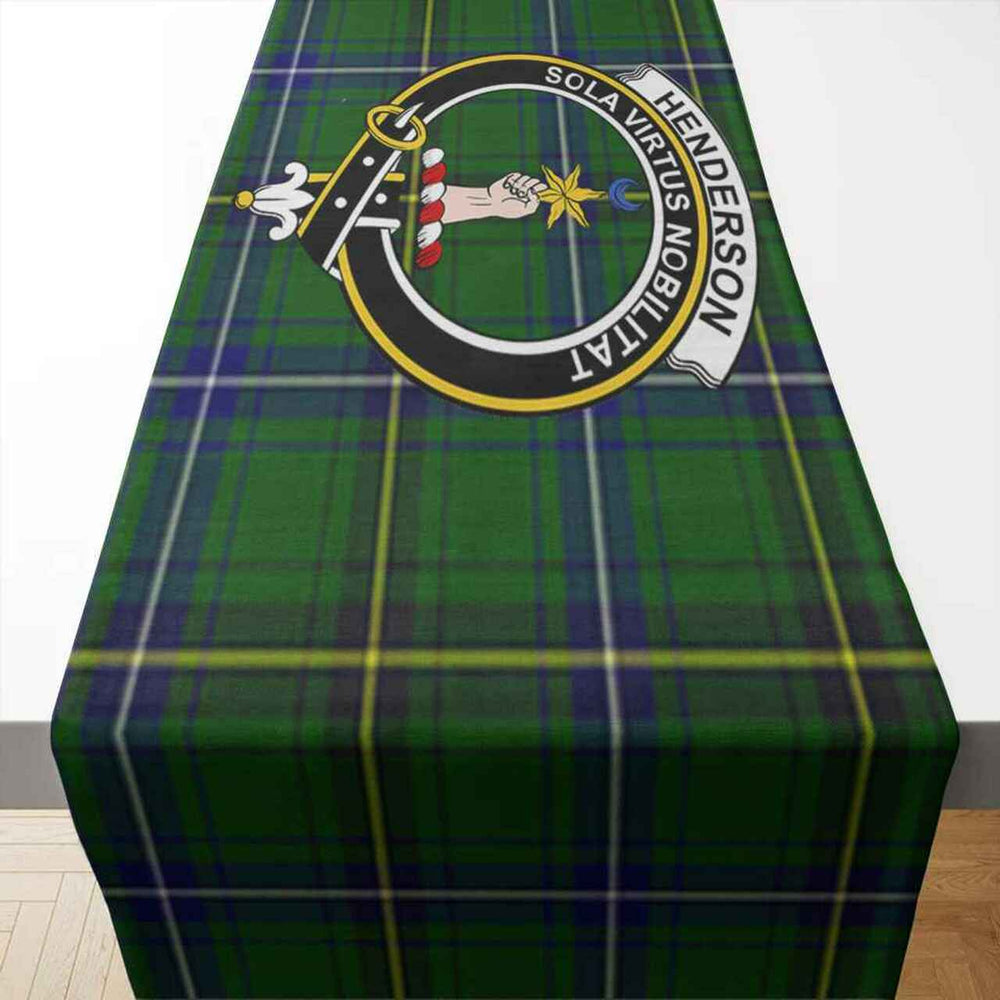 Clan Henderson Tartan Crest Table Runner Cotton EF56 Henderson Tartan Tartan Table Runner   