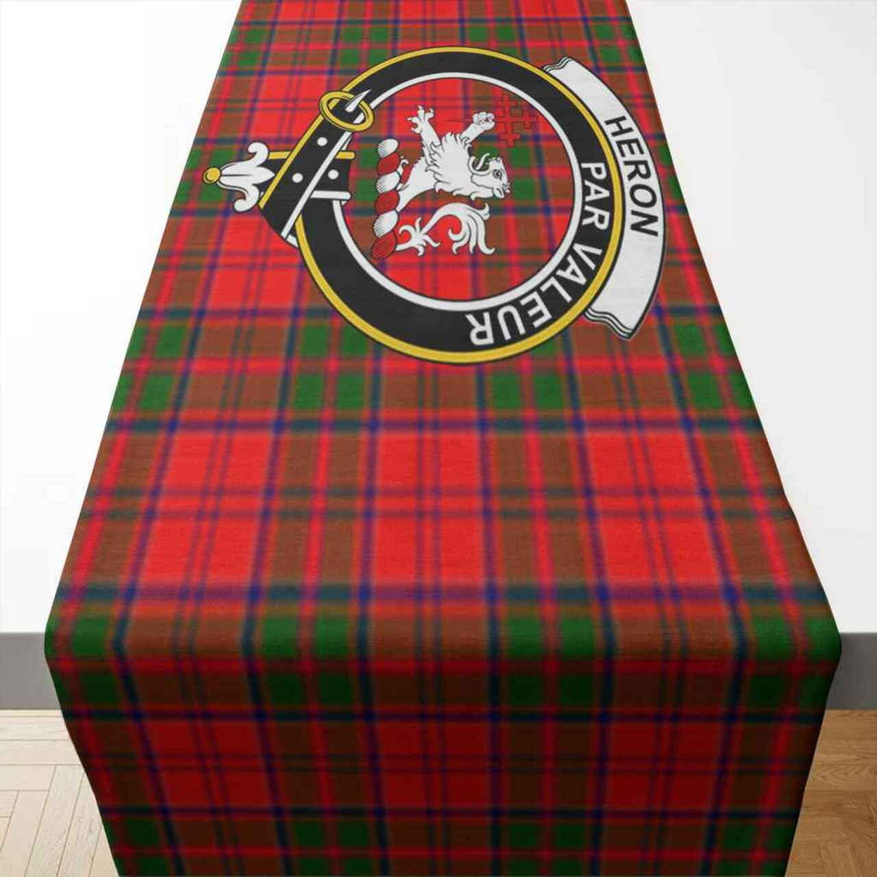 Clan Heron Tartan Crest Table Runner Cotton YO70 Heron Tartan Tartan Table Runner   
