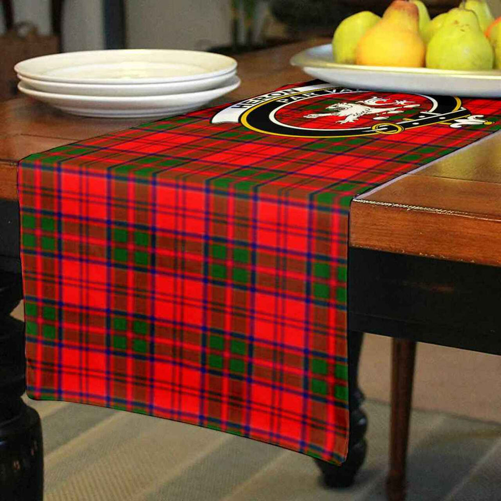 Clan Heron Tartan Crest Table Runner Cotton YO70 Heron Tartan Tartan Table Runner   