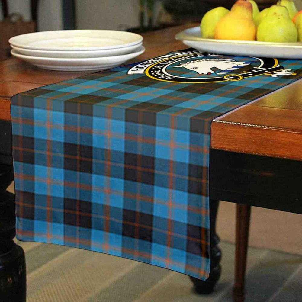 Clan Horsburgh Tartan Crest Table Runner Cotton SD46 Horsburgh Tartan Tartan Table Runner   