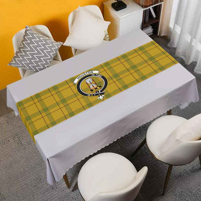 Clan Houston Tartan Crest Table Runner Cotton