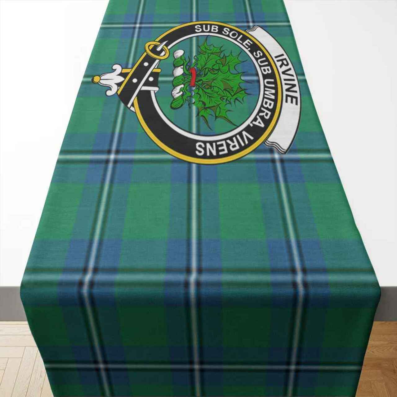 Clan Irvine Tartan Crest Table Runner Cotton KZ79 Irvine Tartan Tartan Table Runner   