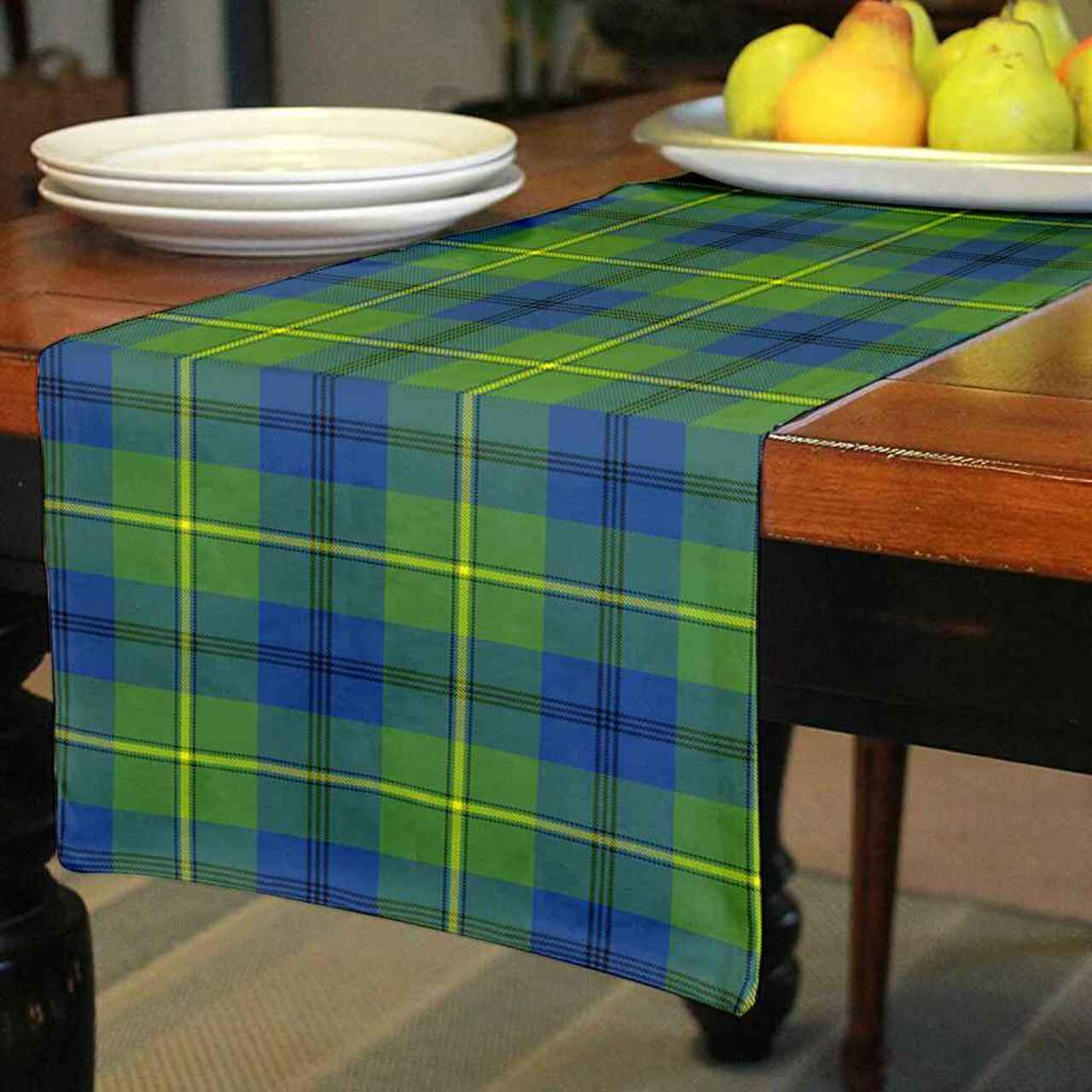 Clan Johnston Ancient Tartan Table Runner Cotton PS23 Johnston Ancient Tartan Tartan Table Runner   