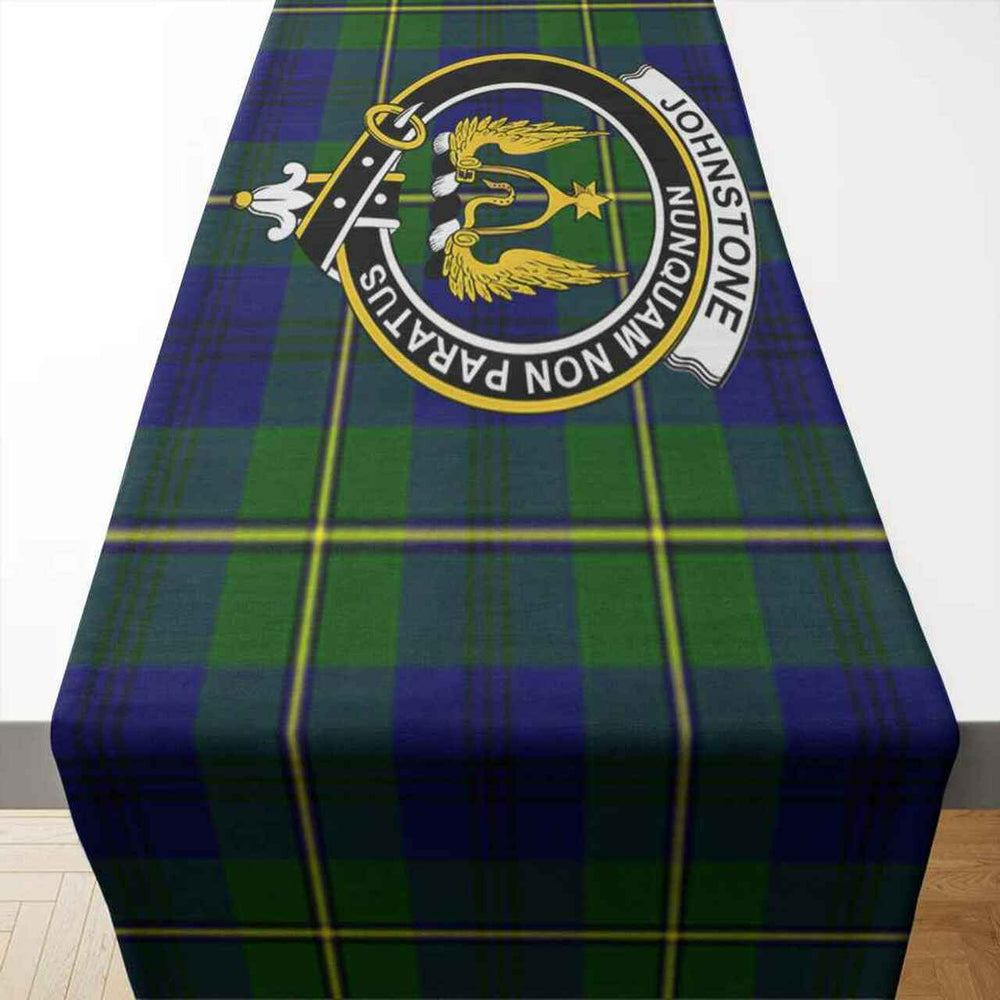 Clan Johnston Tartan Crest Table Runner Cotton PI41 Johnston Tartan Tartan Table Runner   
