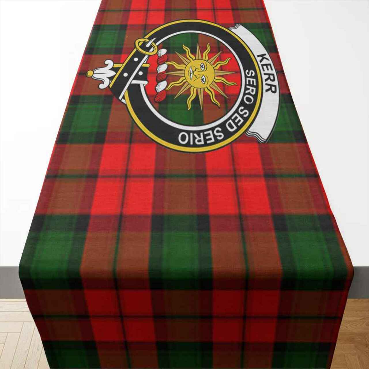 Clan Kerr Tartan Crest Table Runner Cotton FN36 Kerr Tartan Tartan Table Runner   