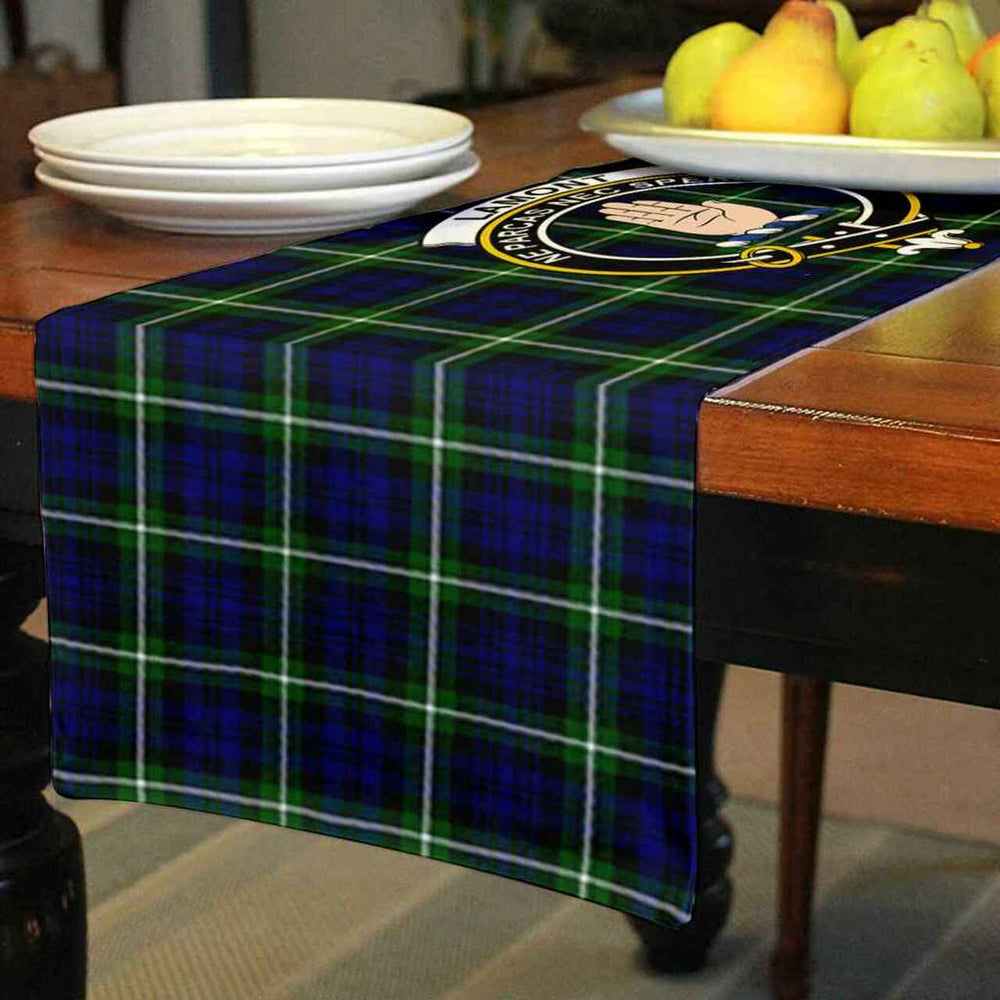 Clan Lamont Tartan Crest Table Runner Cotton XP33 Lamont Tartan Tartan Table Runner   