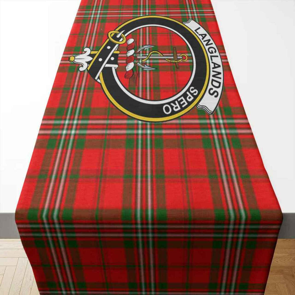 Clan Langlands Tartan Crest Table Runner Cotton BX70 Langlands Tartan Tartan Table Runner   