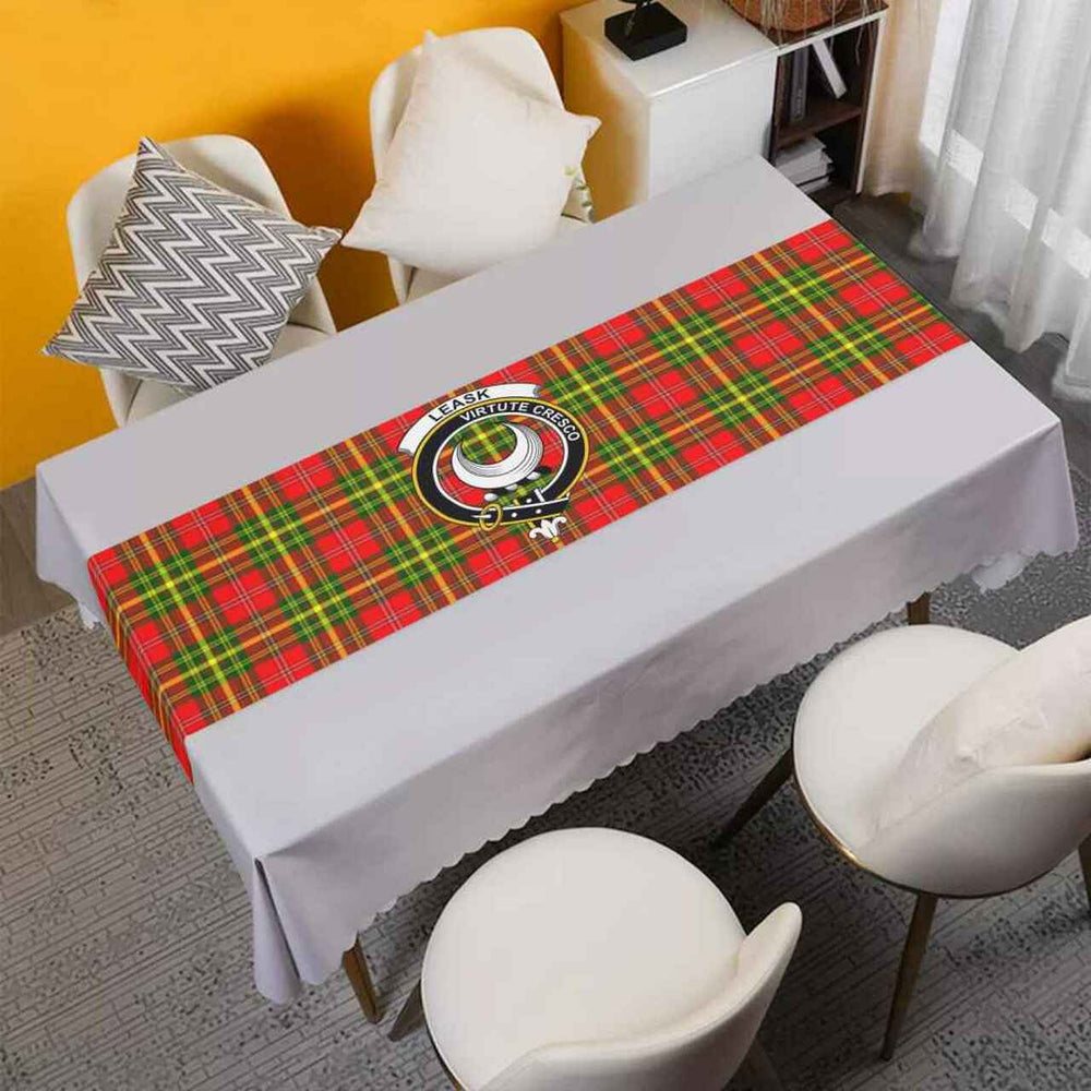 Clan Leask Tartan Crest Table Runner Cotton LZ16 Leask Tartan Tartan Table Runner   