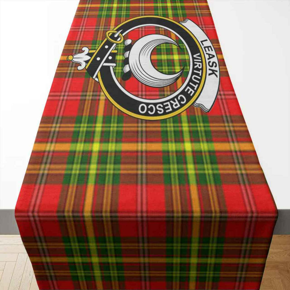 Clan Leask Tartan Crest Table Runner Cotton LZ16 Leask Tartan Tartan Table Runner   