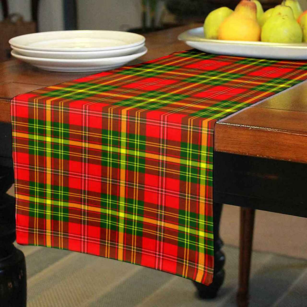 Clan Leask Tartan Table Runner Cotton WU73 Leask Tartan Tartan Table Runner   