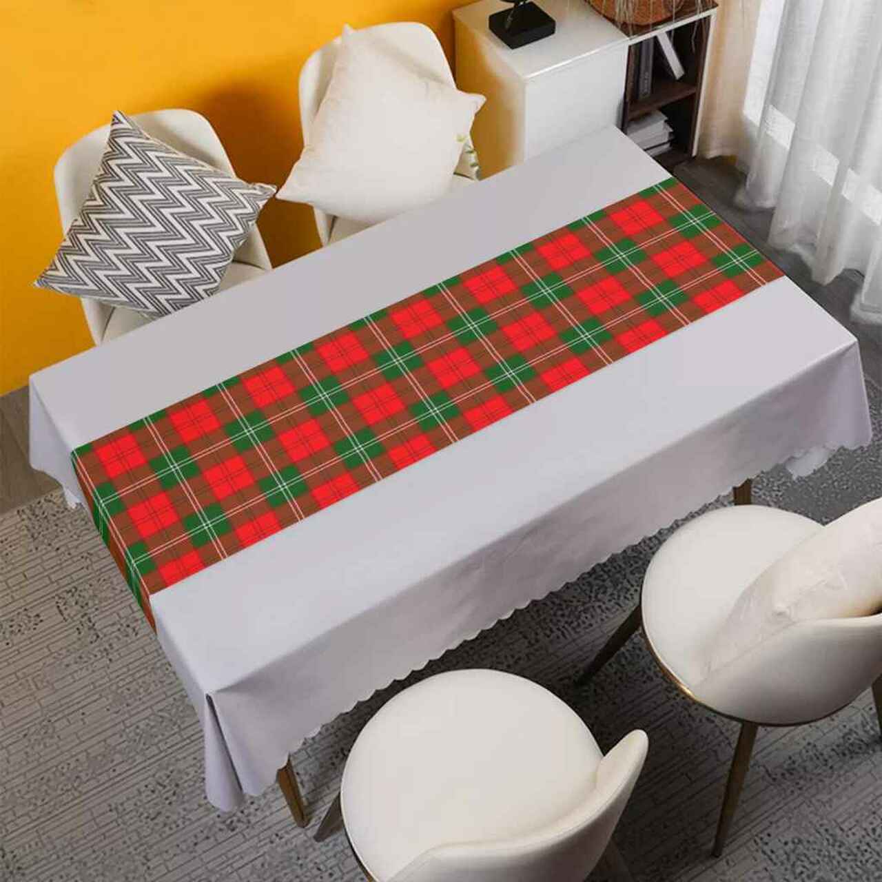 Clan Lennox Modern Tartan Table Runner Cotton OT16 Lennox Modern Tartan Tartan Table Runner   