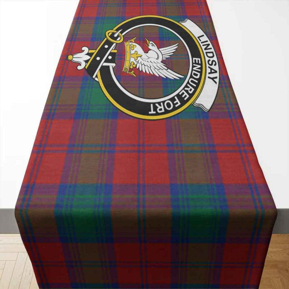 Clan Lindsay Tartan Crest Table Runner Cotton AH43 Lindsay Tartan Tartan Table Runner   