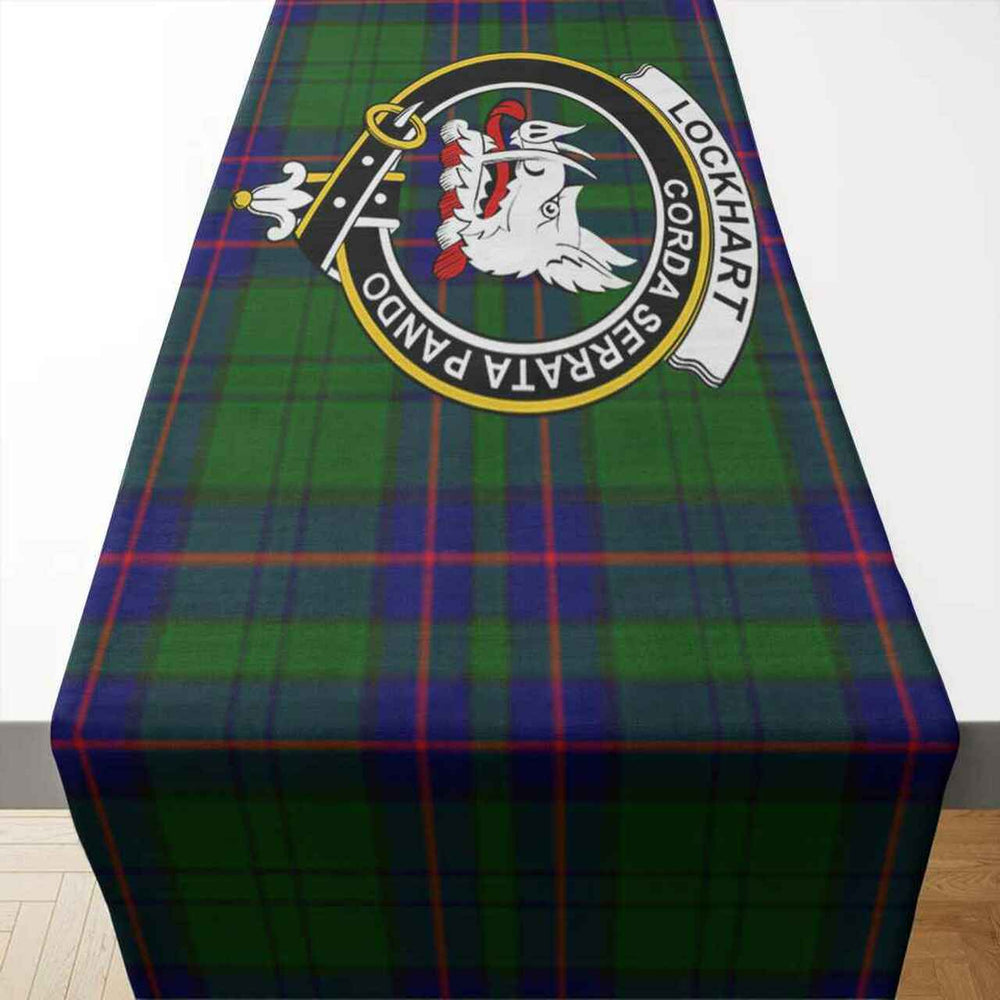 Clan Lockhart Tartan Crest Table Runner Cotton HZ21 Lockhart Tartan Tartan Table Runner   