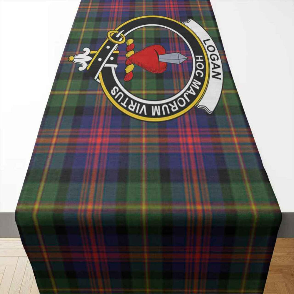 Clan Logan Tartan Crest Table Runner Cotton QC62 Logan Tartan Tartan Table Runner   
