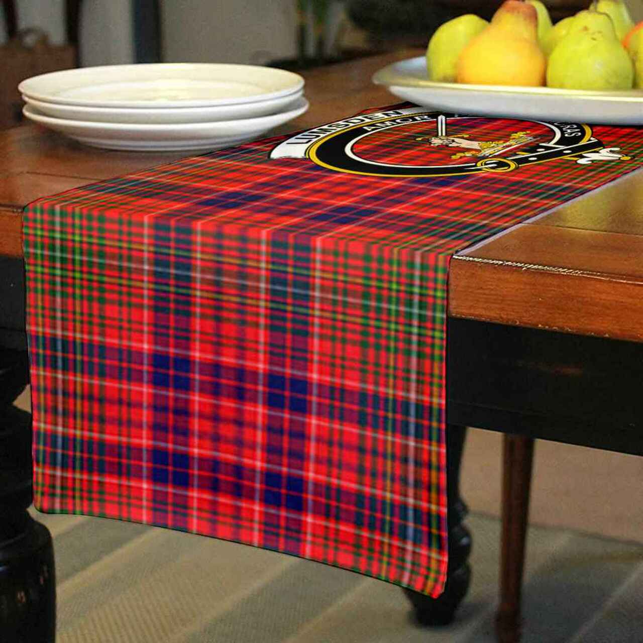 Clan Lumsden Tartan Crest Table Runner Cotton CF26 Lumsden Tartan Tartan Table Runner   