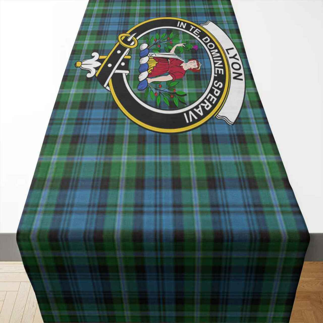Clan Lyon Tartan Crest Table Runner Cotton XL43 Lyon Tartan Tartan Table Runner   