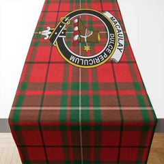 Clan MacAulay Tartan Crest Table Runner Cotton LL53 MacAulay Tartan Tartan Table Runner   