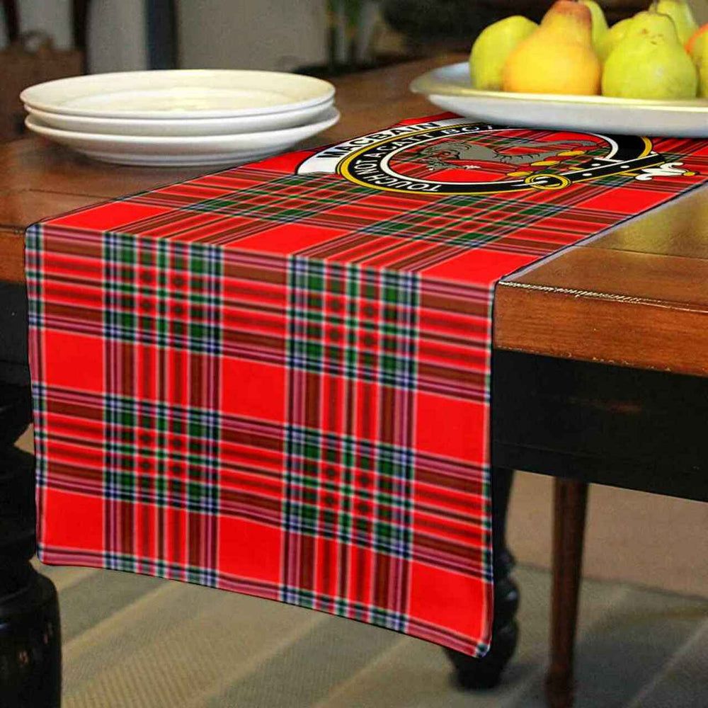 Clan MacBain Tartan Crest Table Runner Cotton WF12 MacBain Tartan Tartan Table Runner   