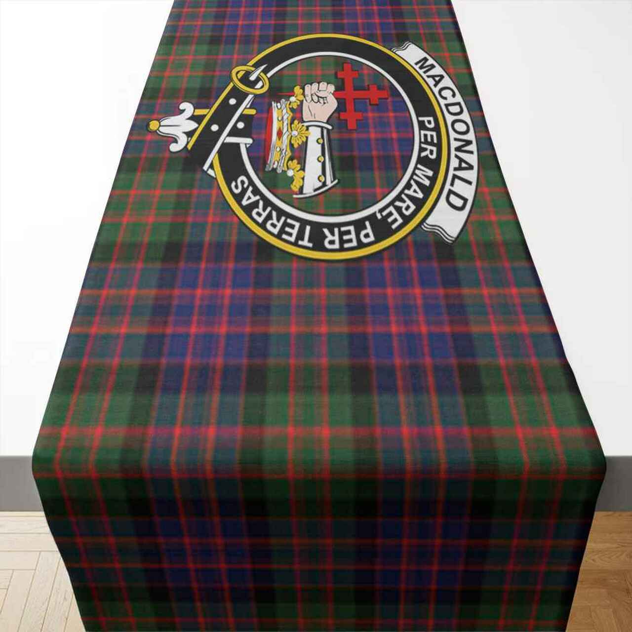 Clan MacDonald (Donald) Tartan Crest Table Runner Cotton AQ98 MacDonald (Clan Donald) Tartan Tartan Table Runner   