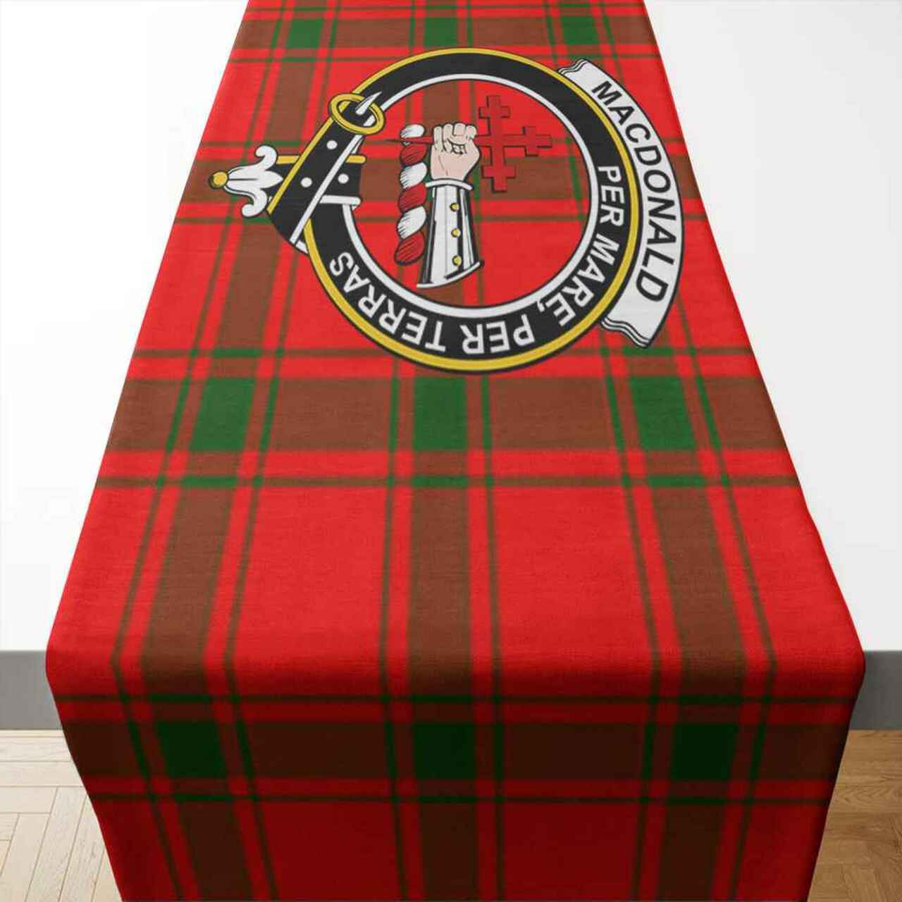 Clan Clan MacDonald (of Sleat) Tartan Crest Table Runner Cotton WM89 MacDonald (of Sleat) Tartan Tartan Table Runner   