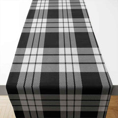 Clan MacFarlane Black & White Tartan Table Runner Cotton YG78 MacFarlane Black & White Tartan Tartan Table Runner   