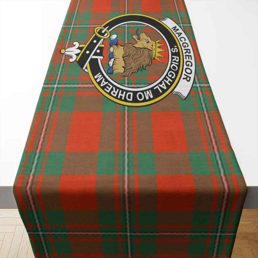 Clan MacGregor Tartan Crest Table Runner Cotton NP93 MacGregor Tartan Tartan Table Runner   