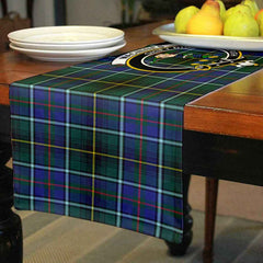 Clan MacInnes Tartan Crest Table Runner Cotton RQ55 MacInnes Tartan Tartan Table Runner   