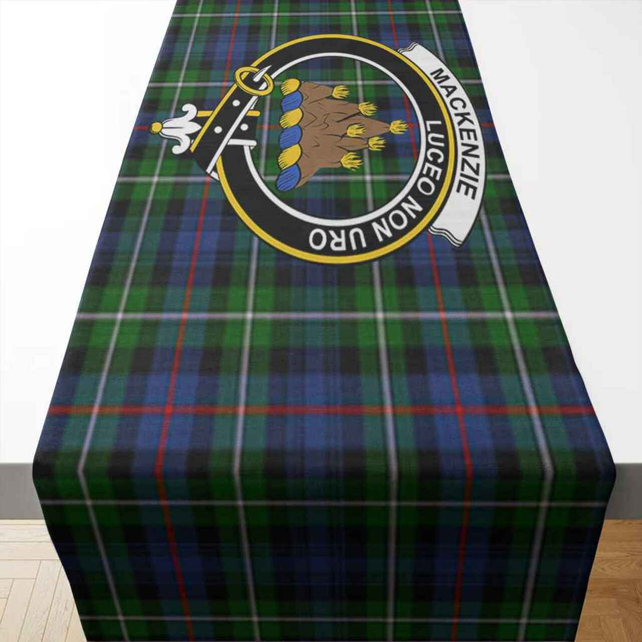 Clan MacKenzie Tartan Crest Table Runner Cotton RS21 MacKenzie Tartan Tartan Table Runner   